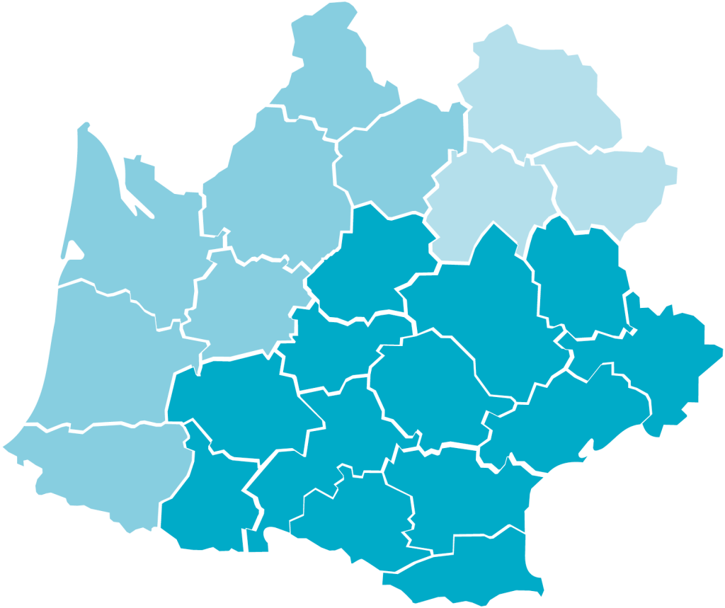Carte représentant le réseau territorial de Voyages Triangle